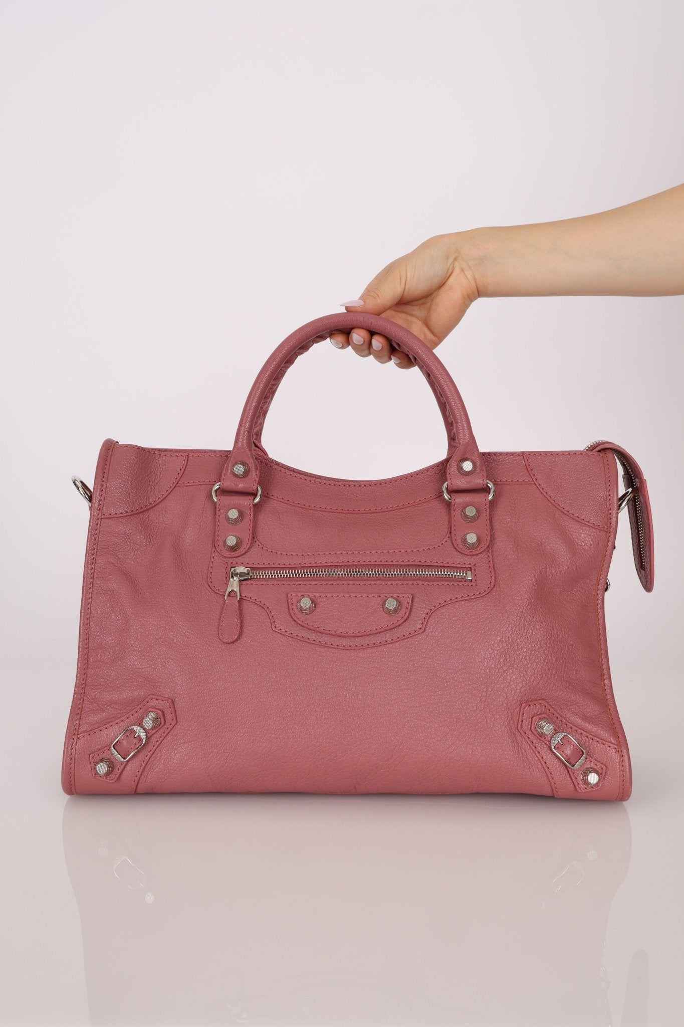 Balenciaga Giant 12 Pink City Bag with Mirror - FashioNica