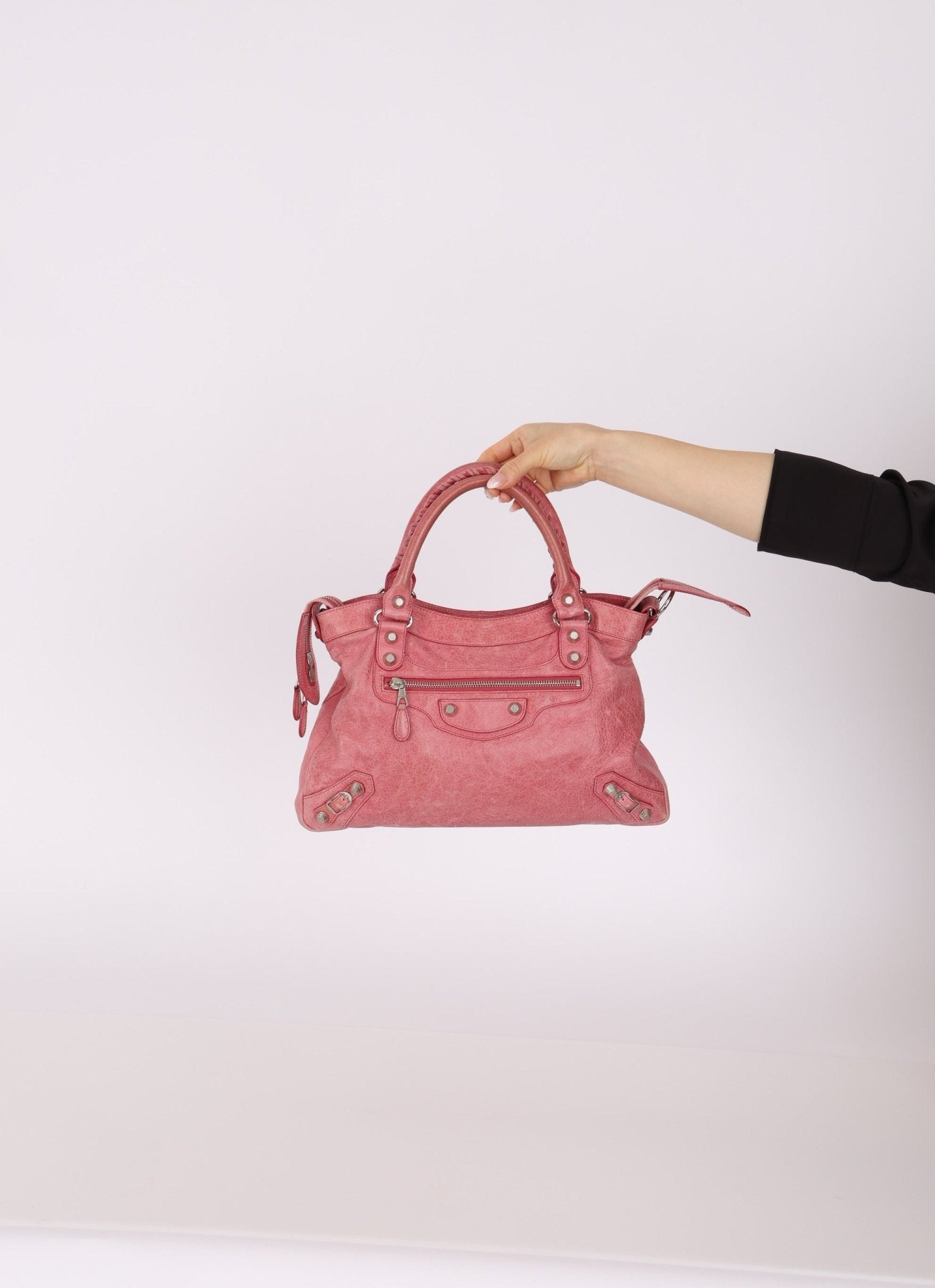 Balenciaga Pink Agneau Giant 12 City Bag - FashioNica