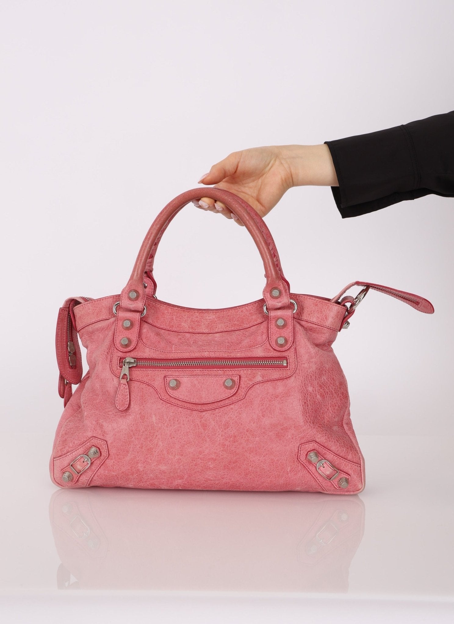 Balenciaga Pink Agneau Giant 12 City Bag - FashioNica