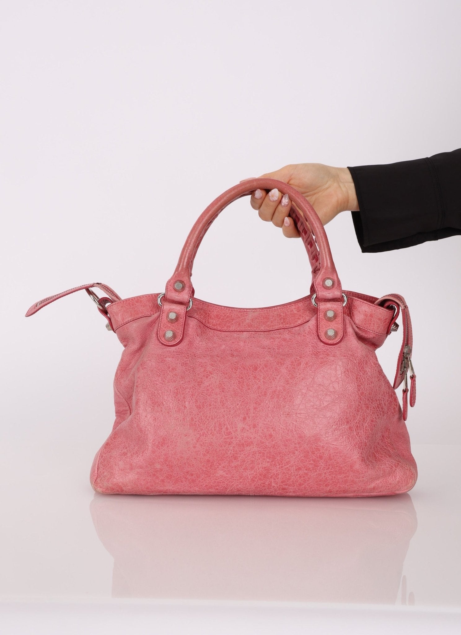 Balenciaga Pink Agneau Giant 12 City Bag - FashioNica