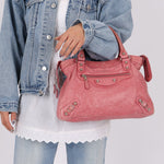 Balenciaga Pink Agneau Giant 12 City Bag - FashioNica