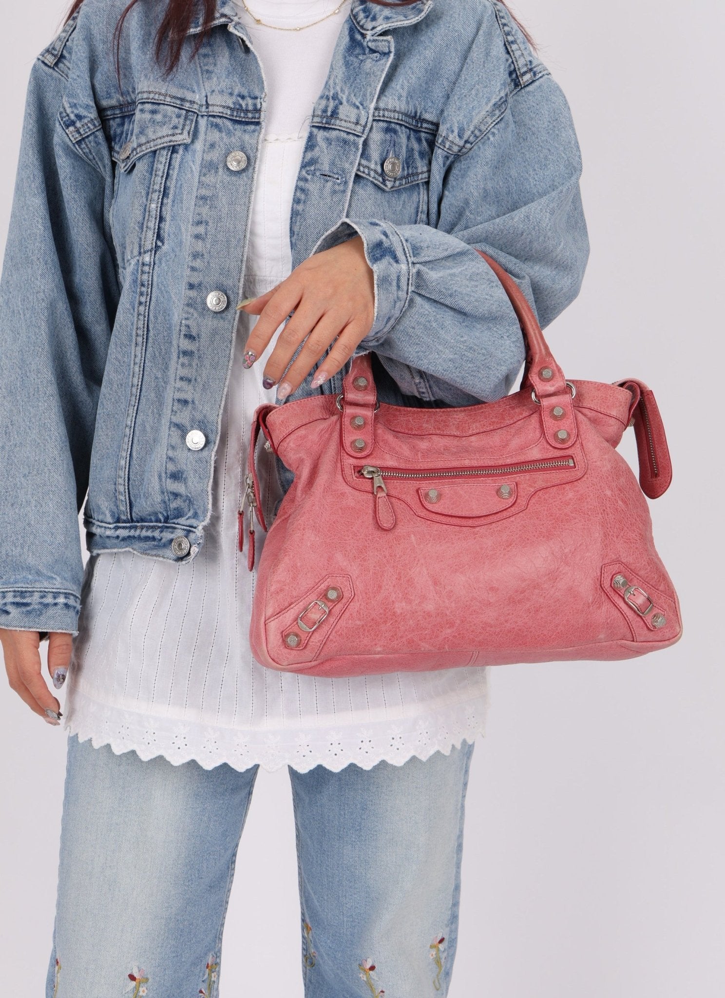 Balenciaga Pink Agneau Giant 12 City Bag - FashioNica