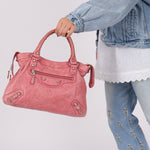 Balenciaga Pink Agneau Giant 12 City Bag - FashioNica