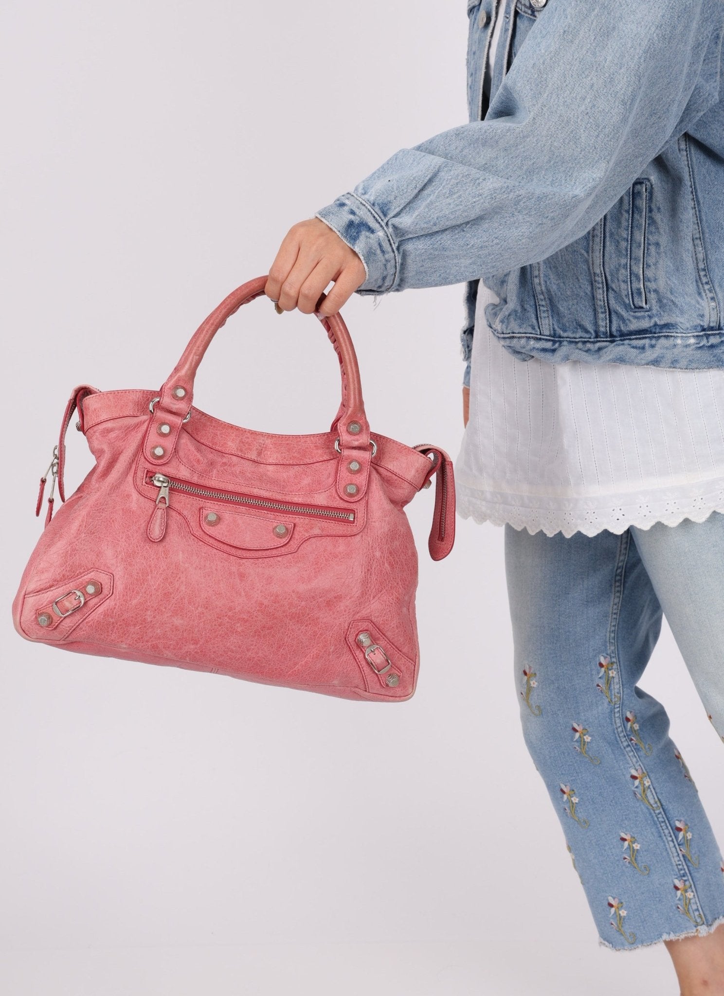 Balenciaga Pink Agneau Giant 12 City Bag - FashioNica