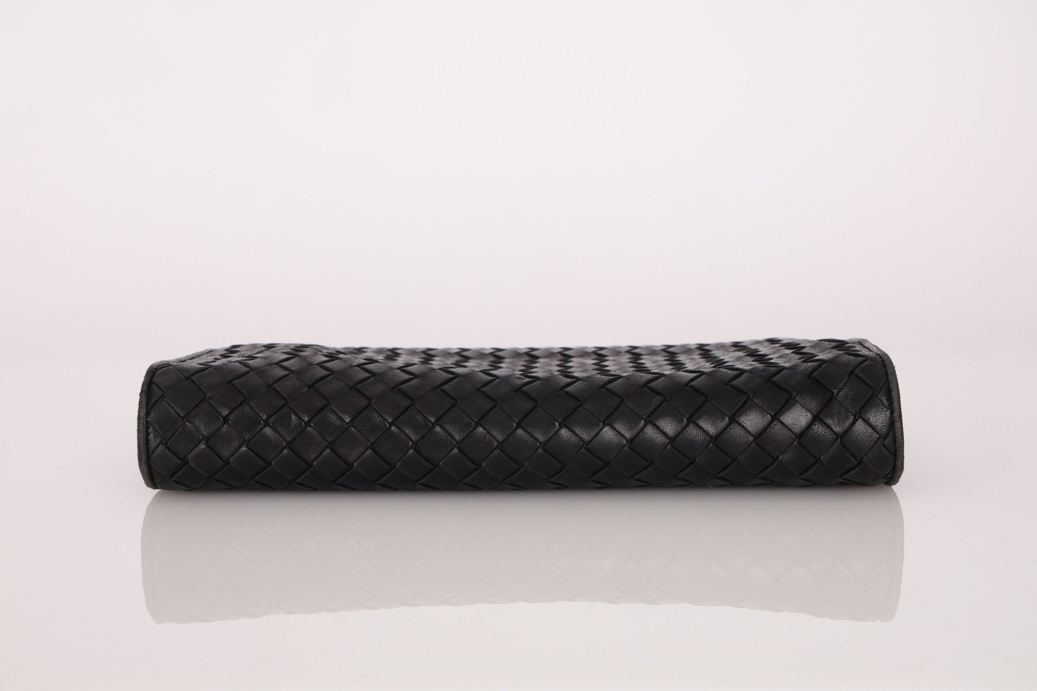 Bottega Veneta 1980s Lambskin Intrecciato French Clutch - FashioNica