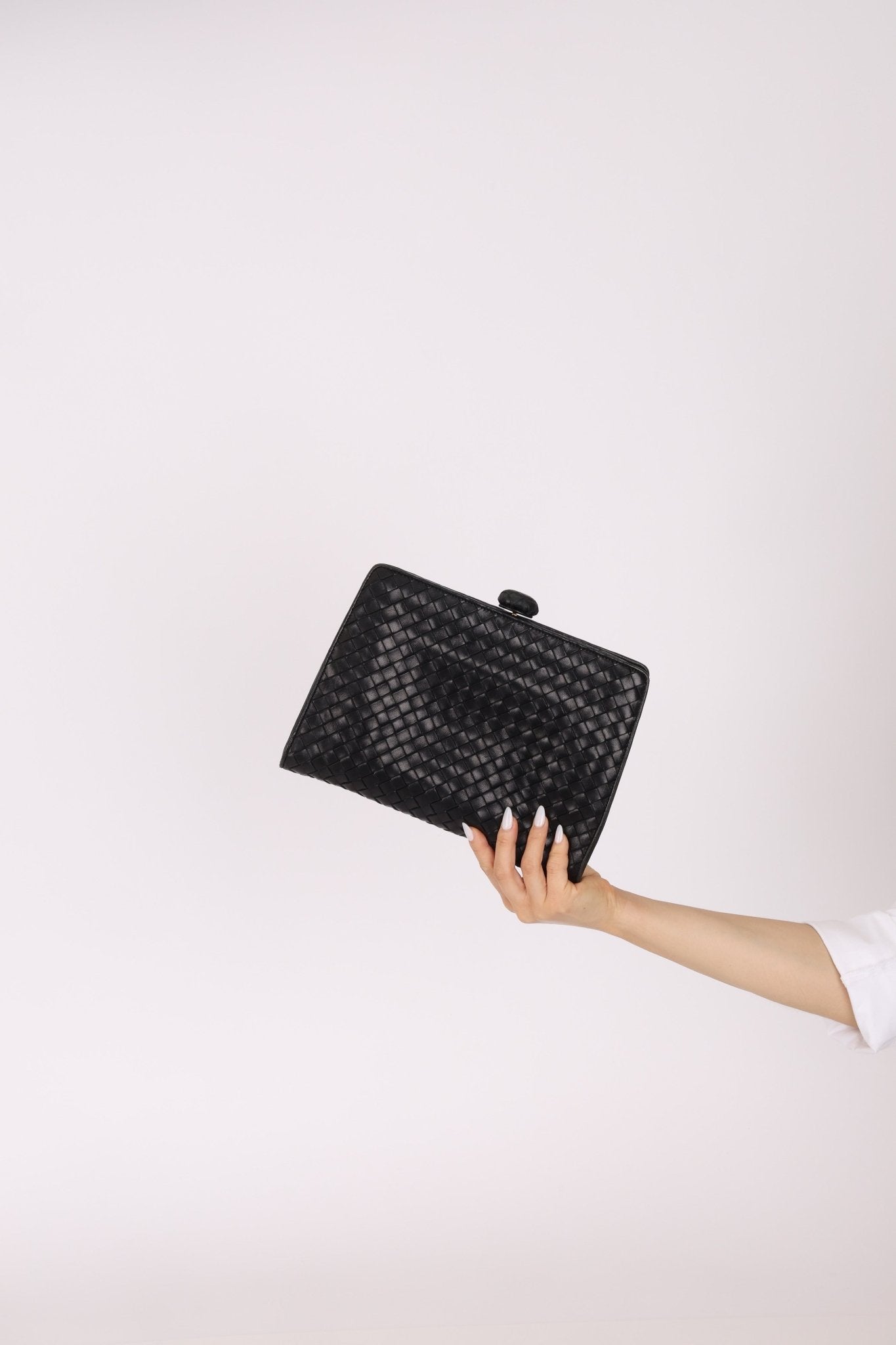 Bottega Veneta 1980s Lambskin Intrecciato French Clutch - FashioNica
