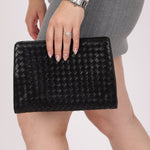 Bottega Veneta 1980s Lambskin Intrecciato French Clutch - FashioNica