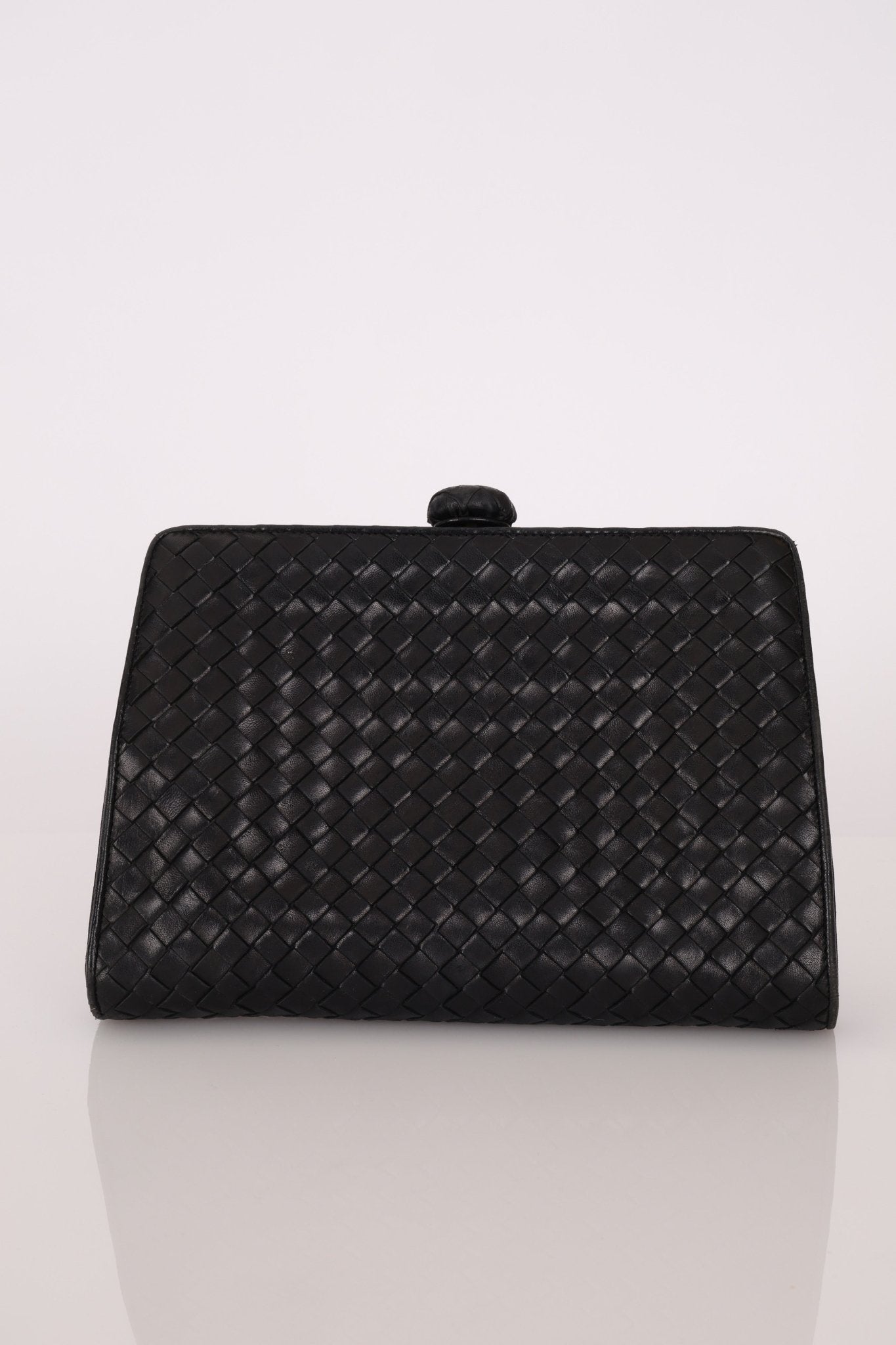Bottega Veneta 1980s Lambskin Intrecciato French Clutch - FashioNica