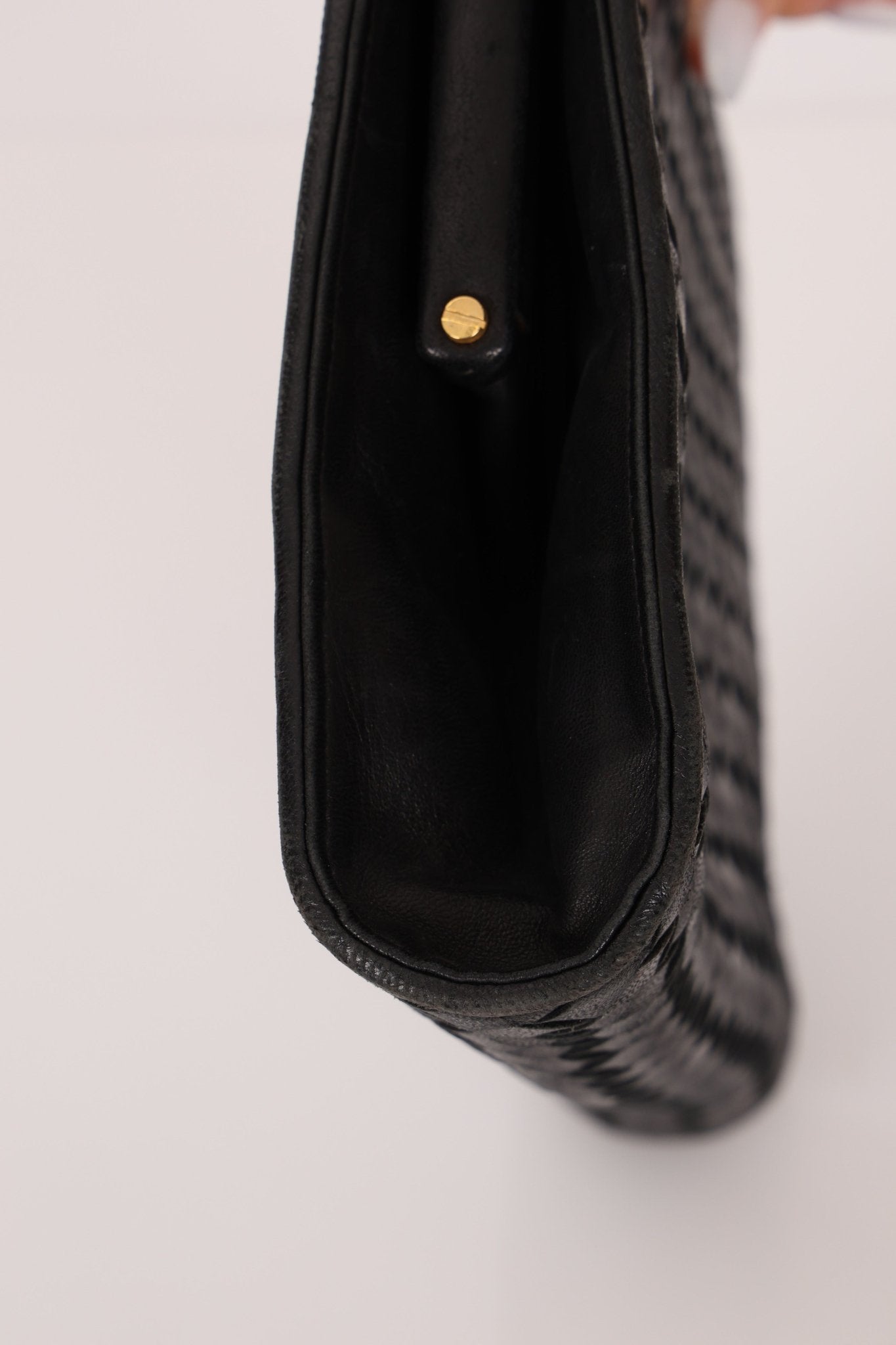 Bottega Veneta 1980s Lambskin Intrecciato French Clutch - FashioNica