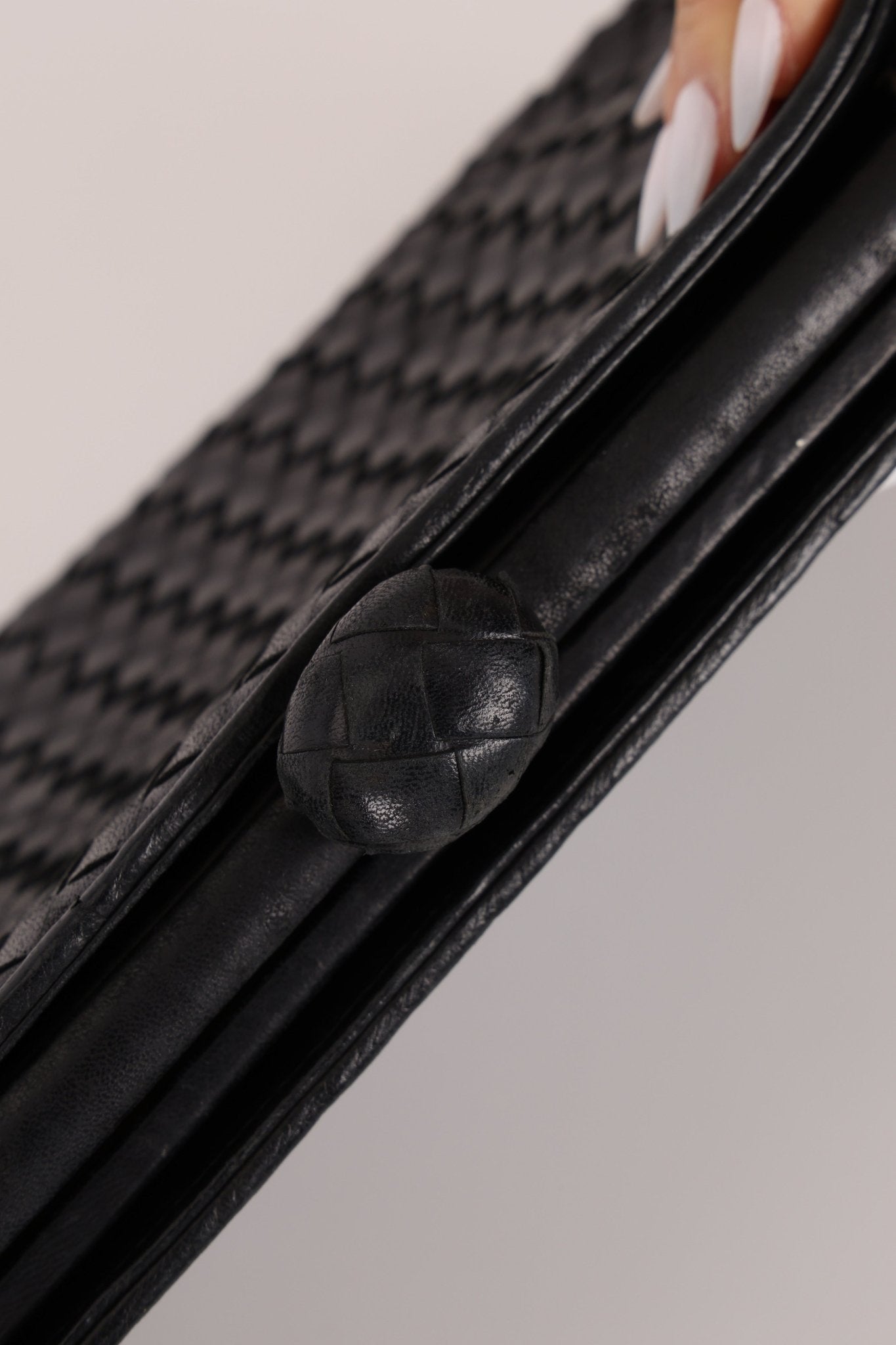 Bottega Veneta 1980s Lambskin Intrecciato French Clutch - FashioNica