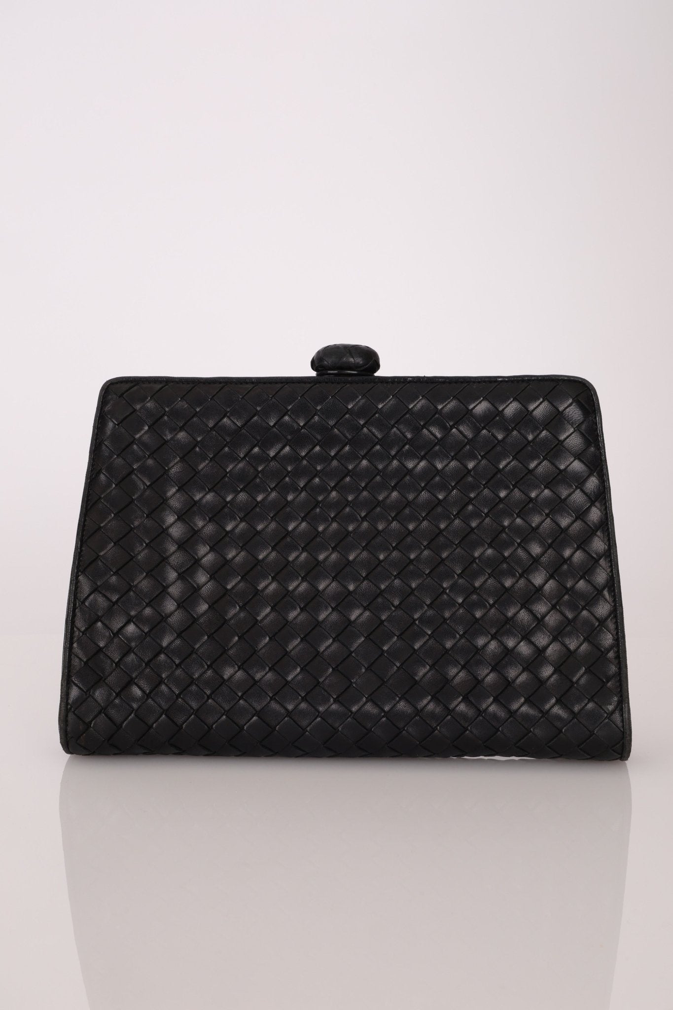 Bottega Veneta 1980s Lambskin Intrecciato French Clutch - FashioNica