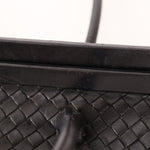 Bottega Veneta Black Intrecciato Frame East West Shoulder Bag - FashioNica