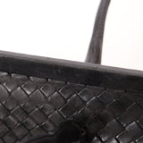 Bottega Veneta Black Intrecciato Frame East West Shoulder Bag - FashioNica