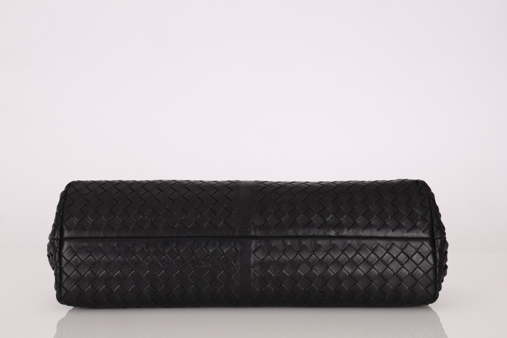 Bottega Veneta Black Intrecciato Frame East West Shoulder Bag - FashioNica