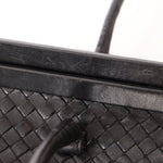 Bottega Veneta Black Intrecciato Frame East West Shoulder Bag - FashioNica