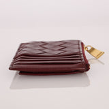 Bottega Veneta Bordeaux Intrecciato Card Case - FashioNica