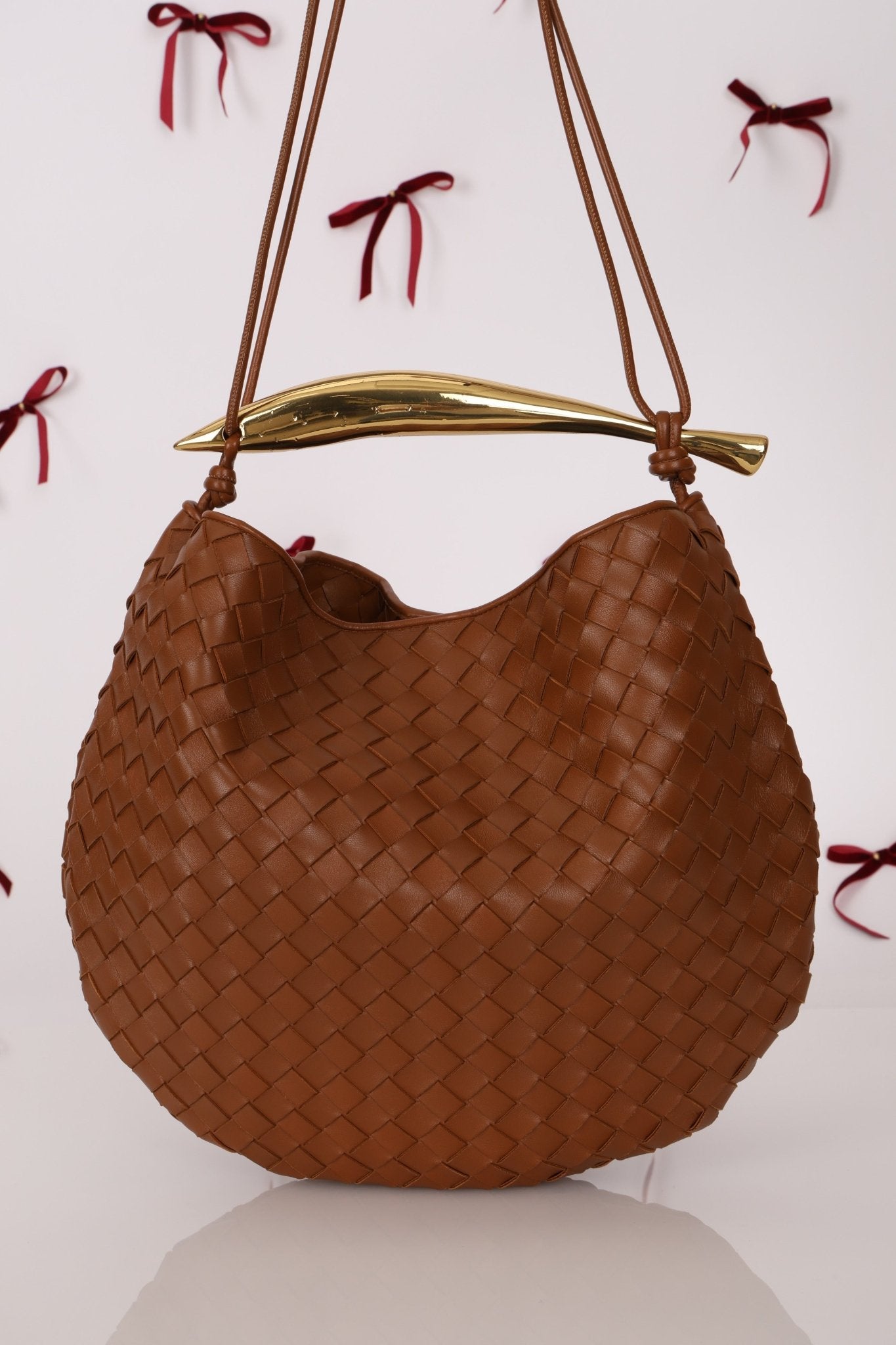 Bottega Veneta Brown Intrecciato Medium Sardine with Strap - FashioNica