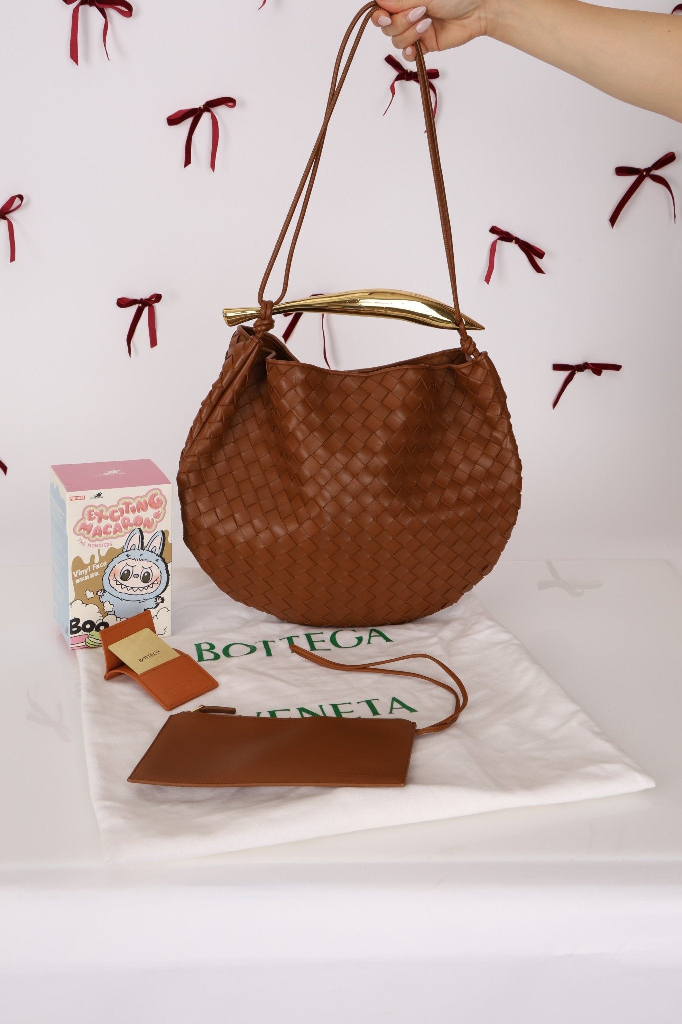 Bottega Veneta Brown Intrecciato Medium Sardine with Strap - FashioNica