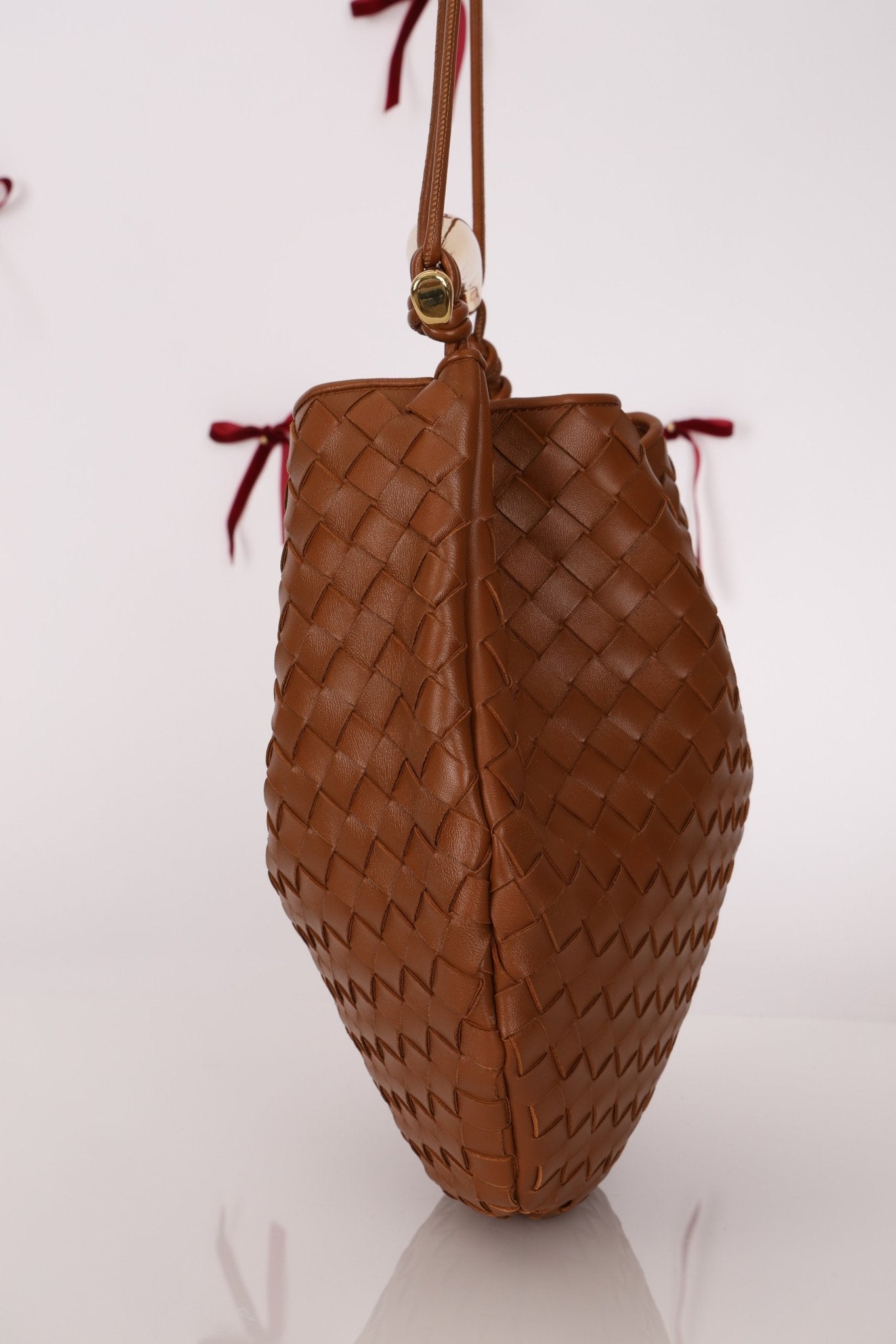 Bottega Veneta Brown Intrecciato Medium Sardine with Strap - FashioNica