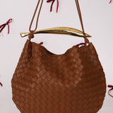 Bottega Veneta Brown Intrecciato Medium Sardine with Strap - FashioNica