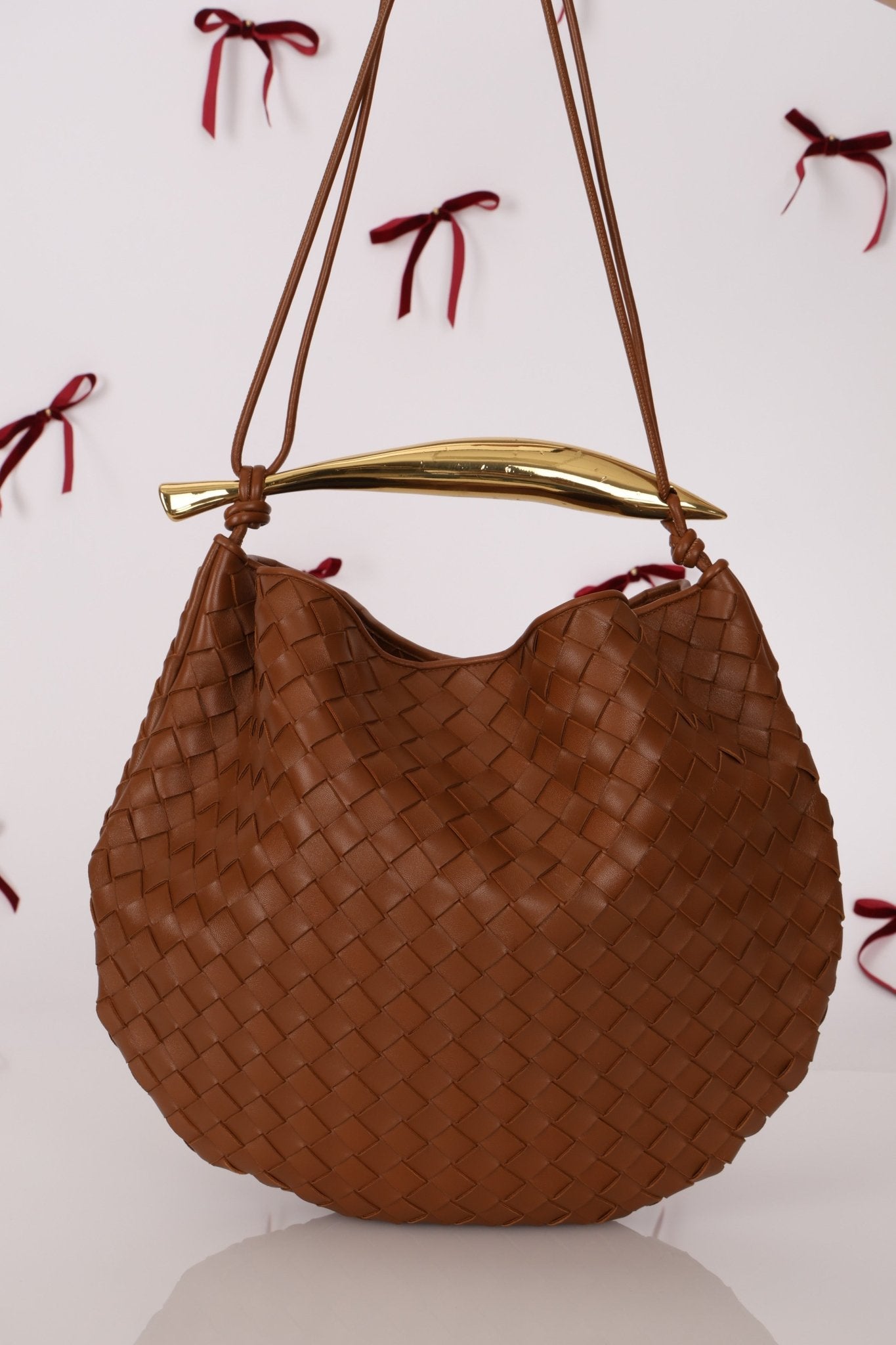 Bottega Veneta Brown Intrecciato Medium Sardine with Strap - FashioNica