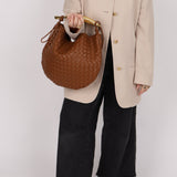 Bottega Veneta Brown Intrecciato Medium Sardine with Strap - FashioNica