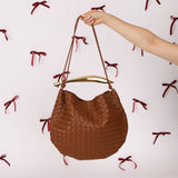 Bottega Veneta Brown Intrecciato Medium Sardine with Strap - FashioNica