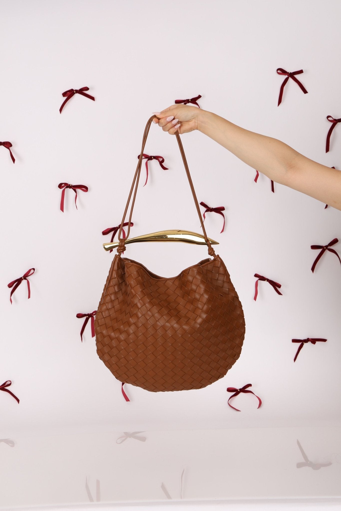 Bottega Veneta Brown Intrecciato Medium Sardine with Strap - FashioNica