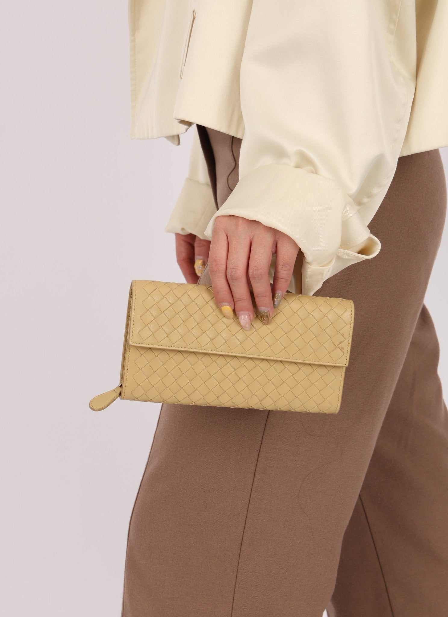 Bottega Veneta Butter Yellow Long Wallet - FashioNica
