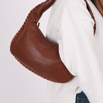 Bottega Veneta Cervo Braided Chocolate Soft Pebbled Mini Hobo - FashioNica