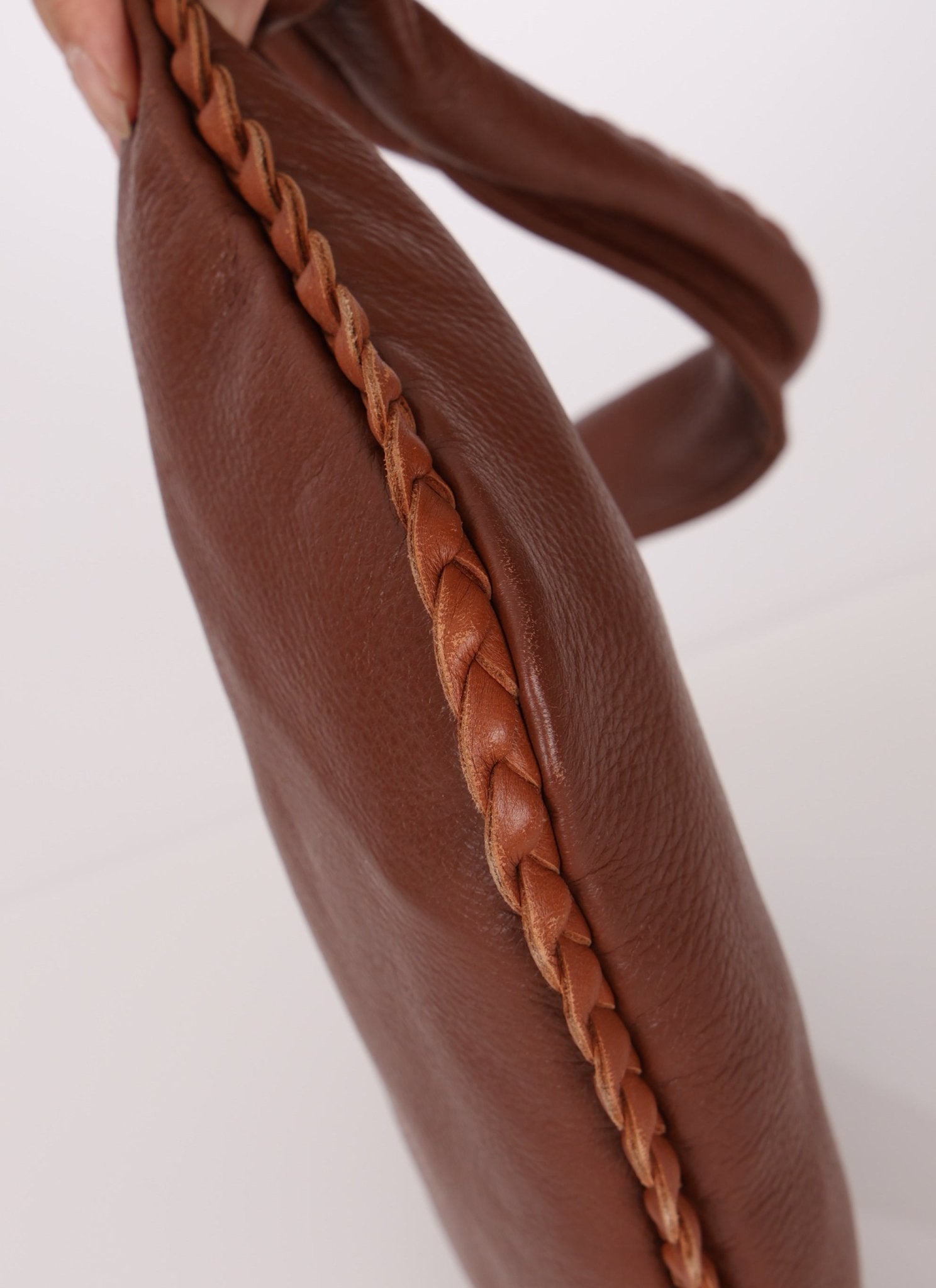 Bottega Veneta Cervo Braided Chocolate Soft Pebbled Mini Hobo - FashioNica