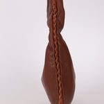 Bottega Veneta Cervo Braided Chocolate Soft Pebbled Mini Hobo - FashioNica