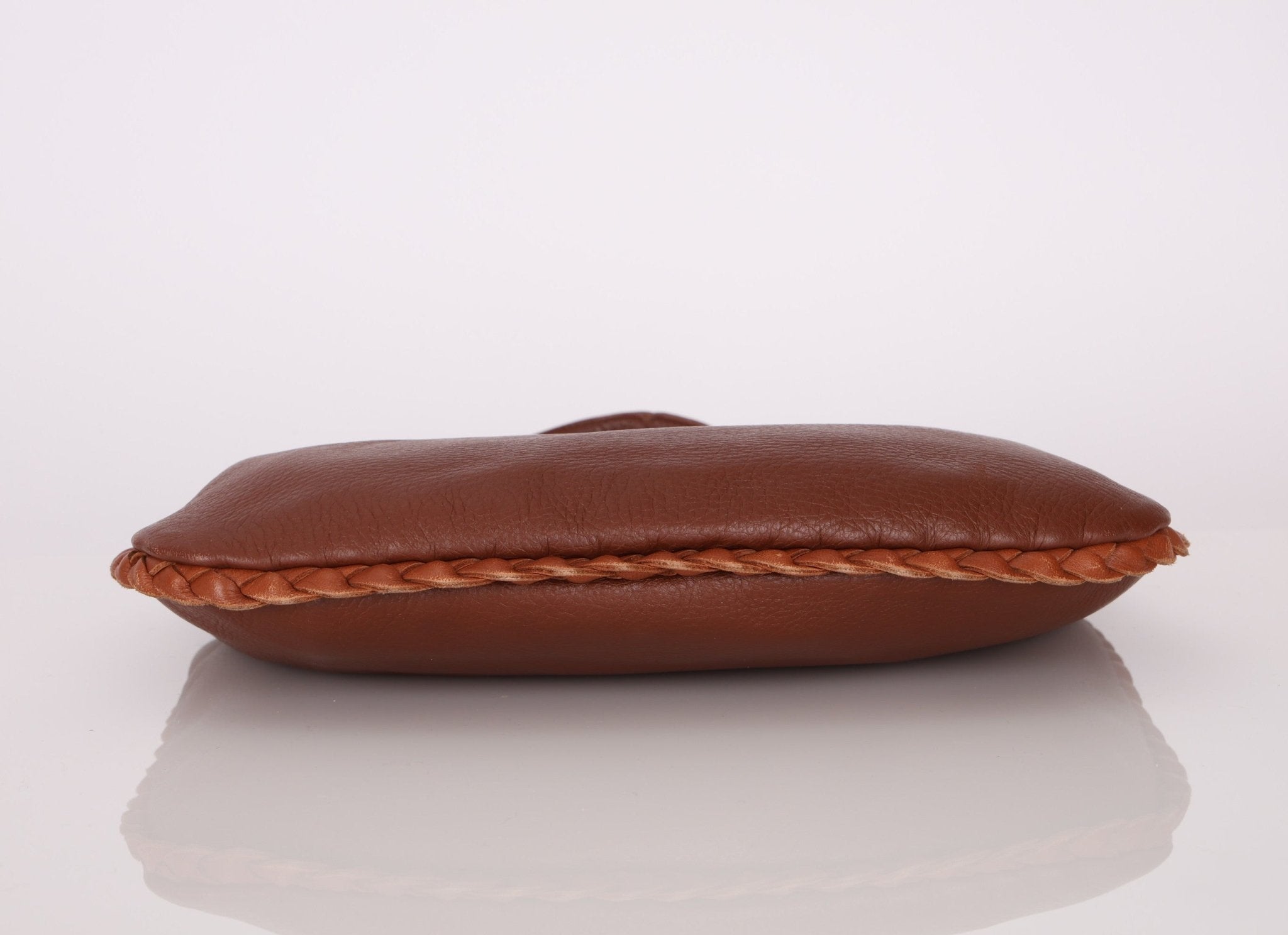 Bottega Veneta Cervo Braided Chocolate Soft Pebbled Mini Hobo - FashioNica