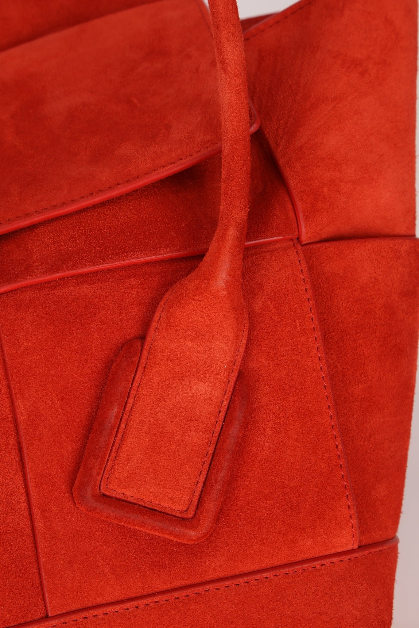 Bottega Veneta Chili Red Suede Arco 33 Tote - FashioNica