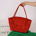 Bottega Veneta Chili Red Suede Arco 33 Tote - FashioNica
