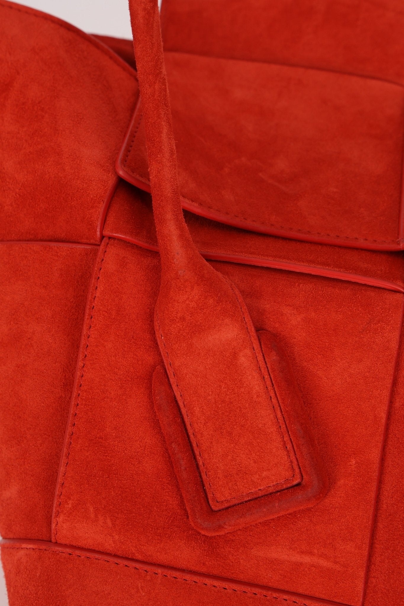 Bottega Veneta Chili Red Suede Arco 33 Tote - FashioNica