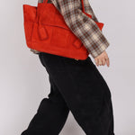 Bottega Veneta Chili Red Suede Arco 33 Tote - FashioNica