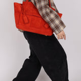 Bottega Veneta Chili Red Suede Arco 33 Tote - FashioNica