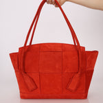 Bottega Veneta Chili Red Suede Arco 33 Tote - FashioNica