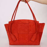 Bottega Veneta Chili Red Suede Arco 33 Tote - FashioNica