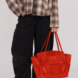Bottega Veneta Chili Red Suede Arco 33 Tote - FashioNica