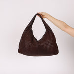 Bottega Veneta Chocolate Embossed Intrecciato Hobo - FashioNica