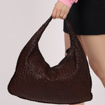 Bottega Veneta Chocolate Embossed Intrecciato Hobo - FashioNica