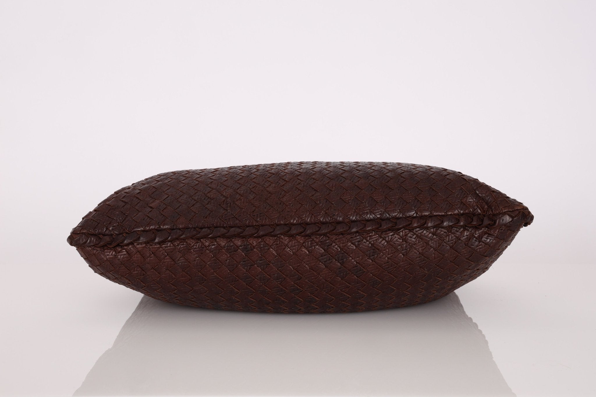 Bottega Veneta Chocolate Embossed Intrecciato Hobo - FashioNica