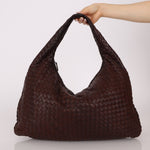 Bottega Veneta Chocolate Embossed Intrecciato Hobo - FashioNica