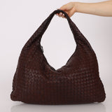 Bottega Veneta Chocolate Embossed Intrecciato Hobo - FashioNica