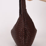 Bottega Veneta Chocolate Embossed Intrecciato Hobo - FashioNica