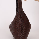 Bottega Veneta Chocolate Embossed Intrecciato Hobo - FashioNica
