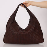 Bottega Veneta Chocolate Embossed Intrecciato Hobo - FashioNica