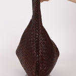 Bottega Veneta Chocolate Embossed Intrecciato Hobo - FashioNica